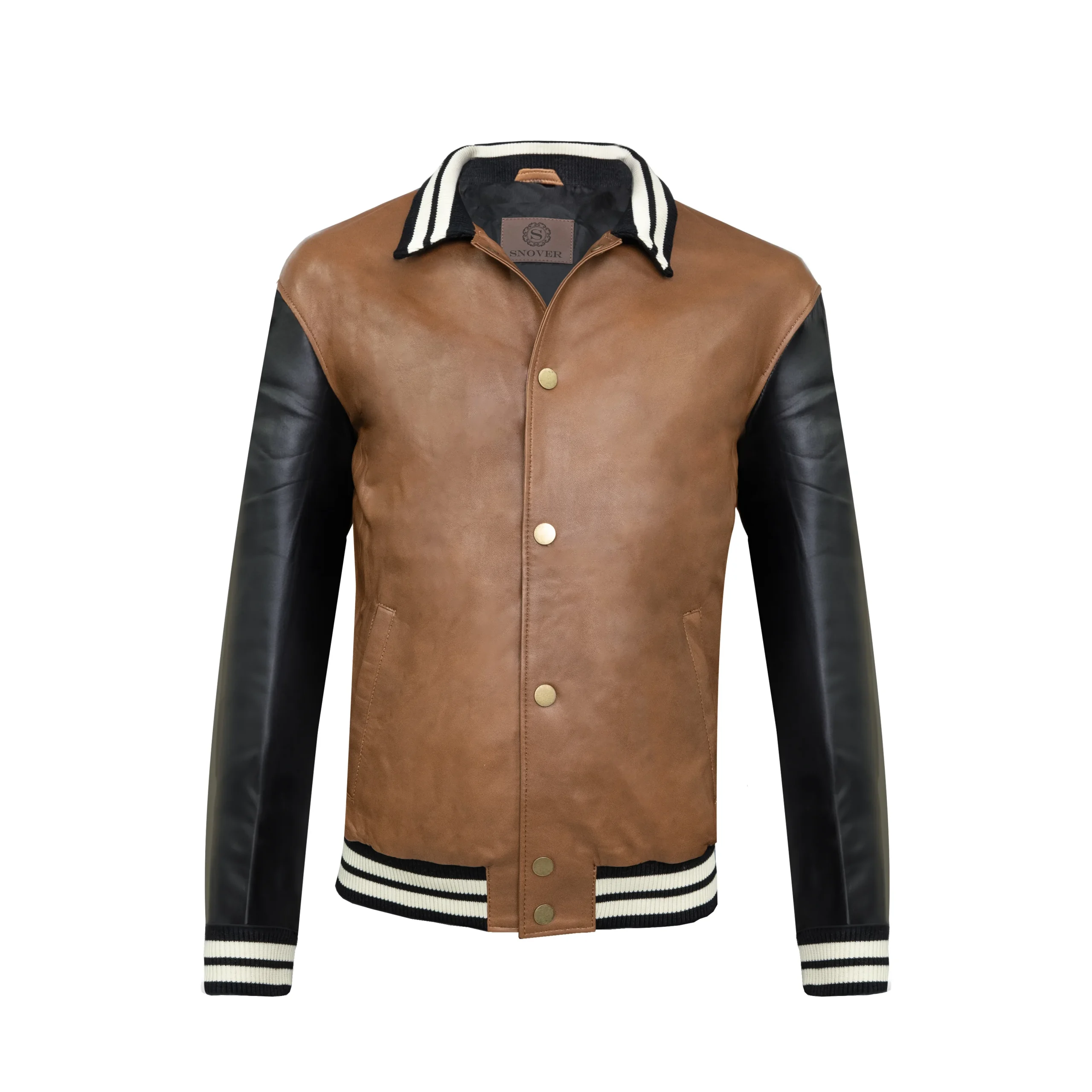 brown stiped bomber jacket scaled